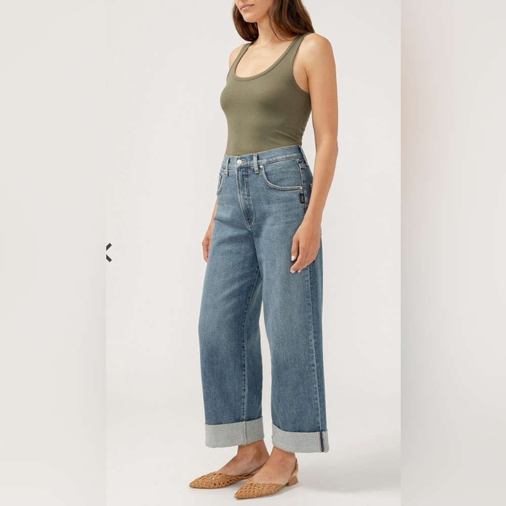 Silver - Be Easy High Rise Wide Leg Crop